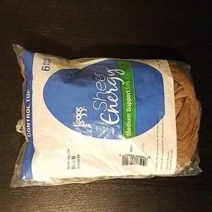 6 pair Leggs Sheer Energy Control Top Pantyhose B.